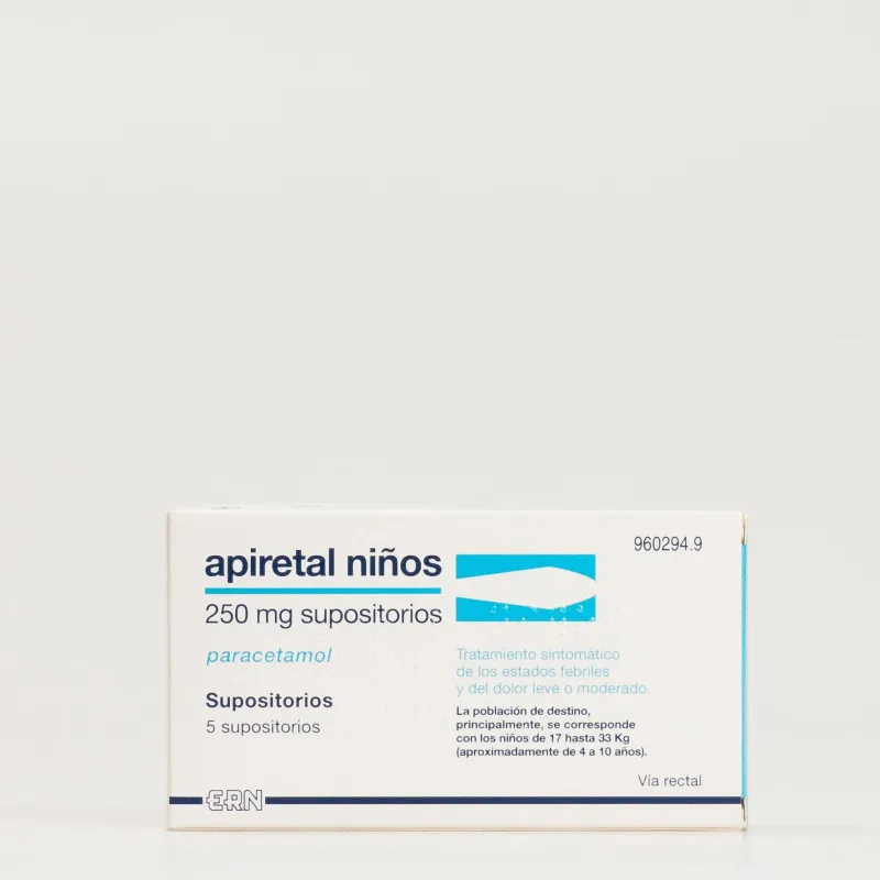 Apiretal niños 250 mg supositorios Apiretal niños 250 mg supositorios