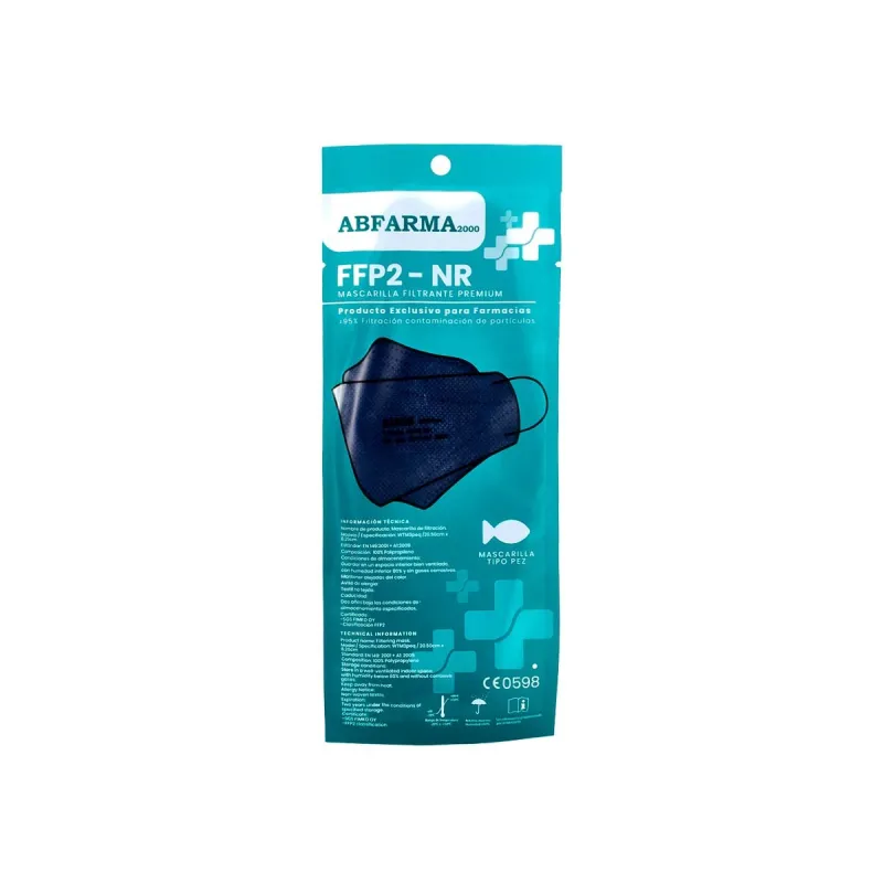 Mascarilla FFP2 Pez Azul Marino, 1 Ud. Mascarilla FFP2 Pez Azul Marino, 1 Ud.