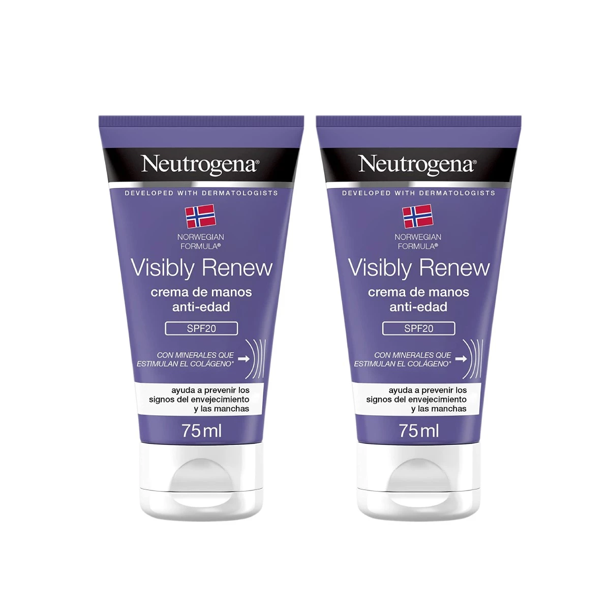 Neutrogena Visibly Renew crema de manos antiedad SPF 20, 2x75 ml