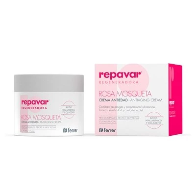 Repavar regeneradora rosa mosqueta crema antiedad, 50 ml