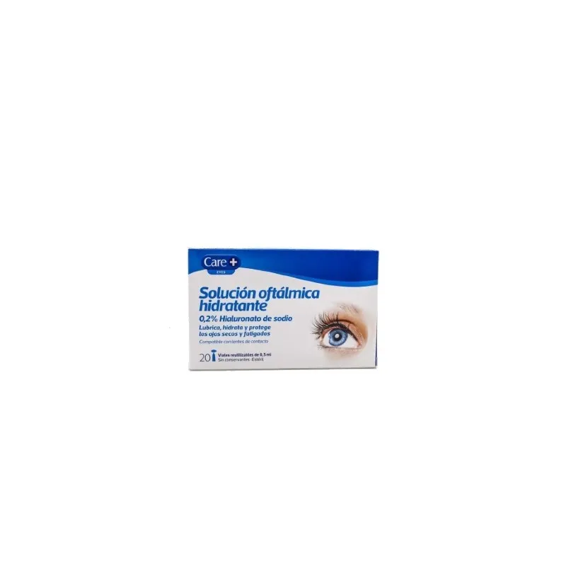 Care+ solución oftálmica hidratante 0.2% hialuronato de sodio, 20 monodosis
