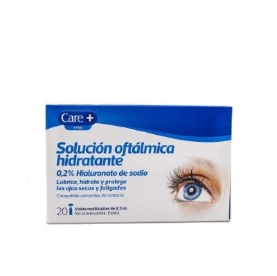 Care+ solución oftálmica hidratante 0.2% hialuronato de sodio, 20 monodosis