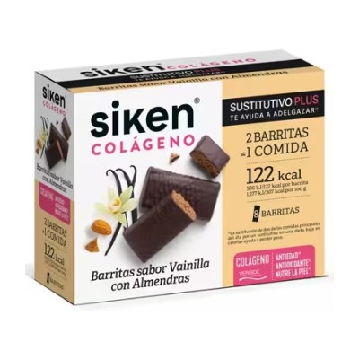 Siken sustitutivo colageno barrita sabor vainilla 8 barritas, 40 g