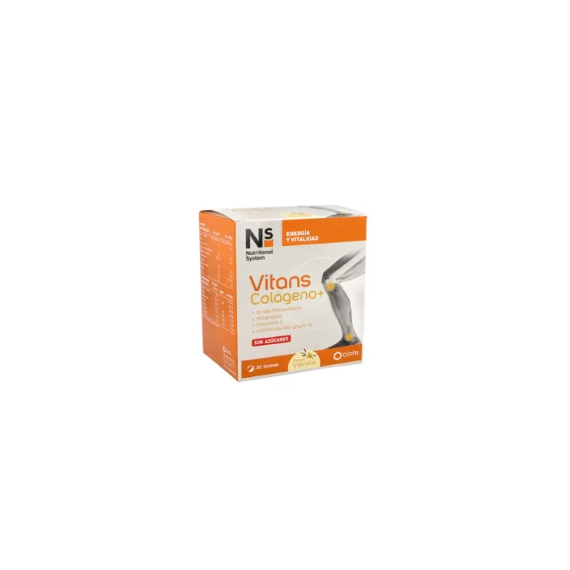 NS Vitans colágeno+ sabor vainilla, 30 sobres