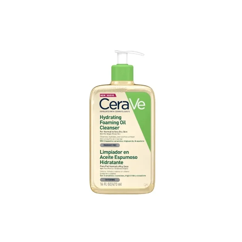 Cerave limpiador en aceite espumoso hidratante, 473 ml Cerave limpiador en aceite espumoso hidratante, 473 ml