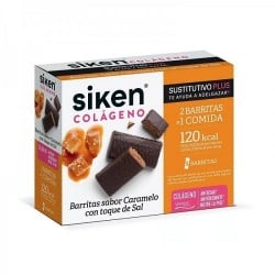 Siken colágeno sustitutivo plus sabor caramelo, 8 barritas