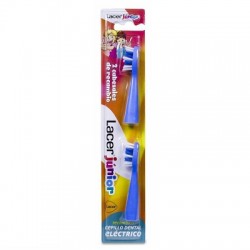 Lacer junior cabezales de recambio cepillo eléctrico, 2 unidades azules.