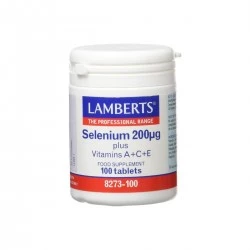 LAMBERTS Selenio 200 µg más A+C+E, 100 comprimidos.