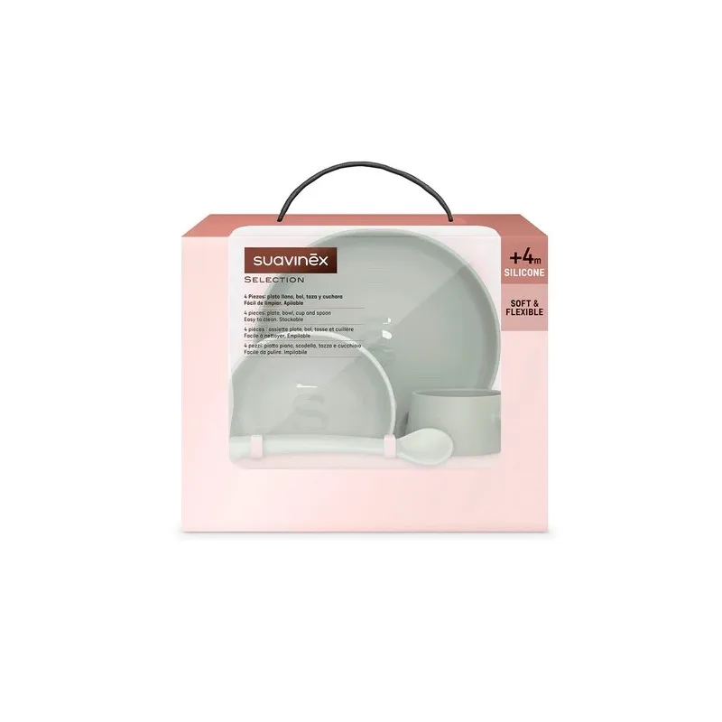 Suavinex vajilla infantil de silicona verde intense colour