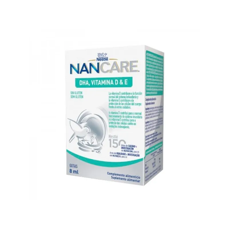 NAN Care DHA, Vitamina D&E Gotas, 8ml. NAN Care DHA, Vitamina D&E Gotas, 8ml.
