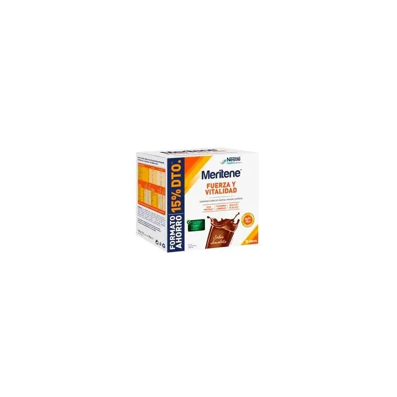 Meritene Fuerza y Vitalidad Chocolate AHORRO, 30 Sobres.