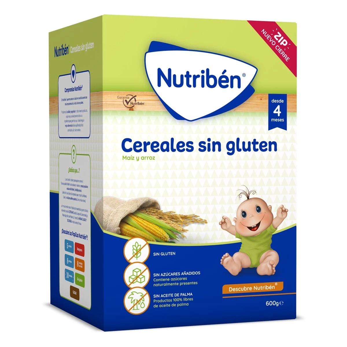 Nutribén Cereales Sin Gluten, 600g.