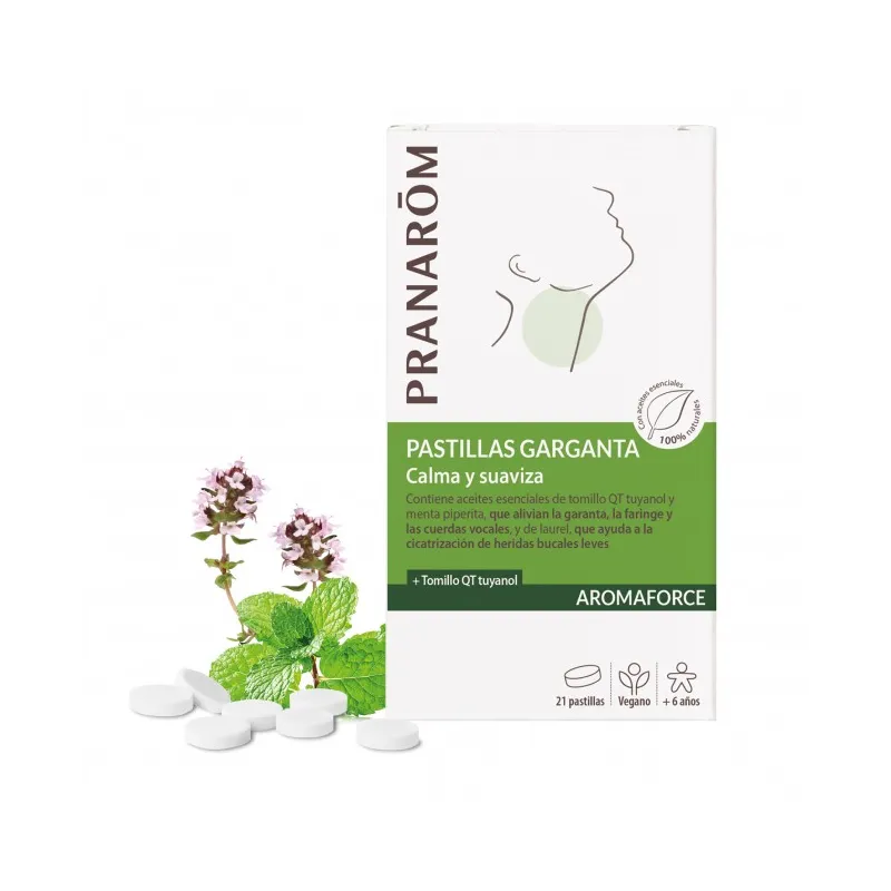 PRANAROM GARGANTA PASTILLAS AROMAFORCE PASTILLAS 21 PASTILLAS