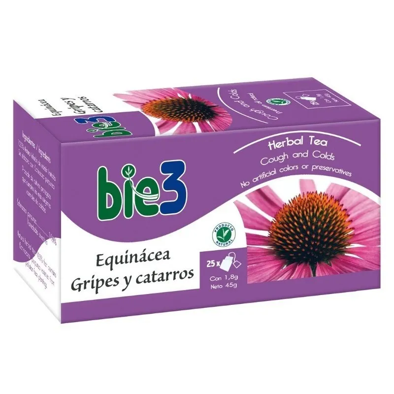 Bio3 Equinácea Gripes y Catarros, 25 bolsitas. Bio3 Equinácea Gripes y Catarros, 25 bolsitas.