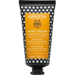 Apivita Crema Manos Secas Hialuronico Miel, 50ml.