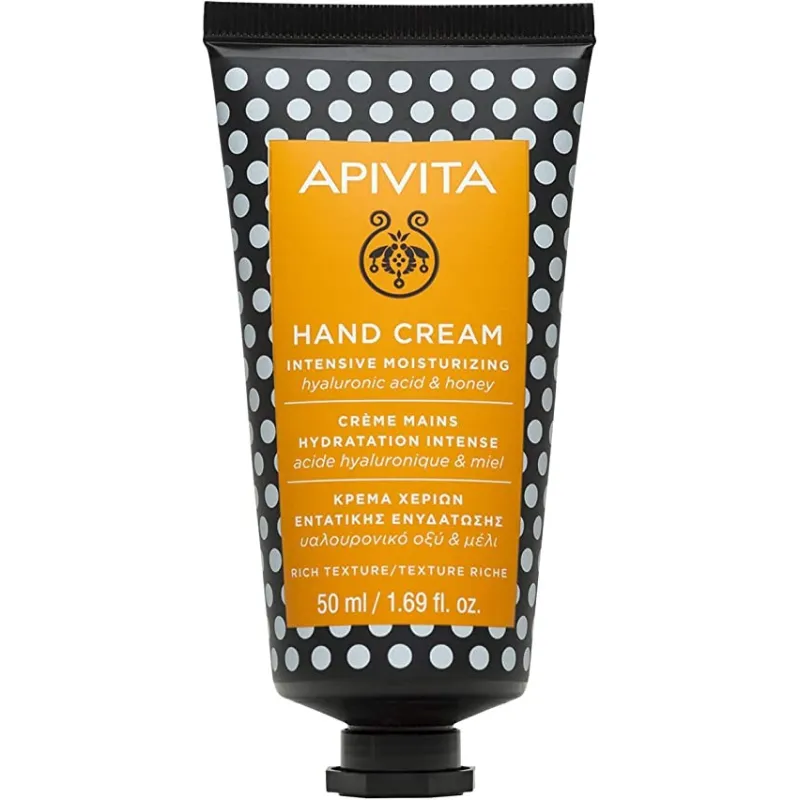 Apivita Crema Manos Secas Hialuronico Miel, 50ml.