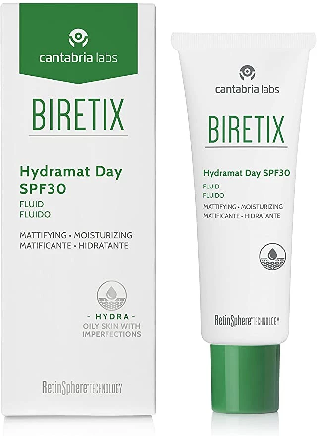 Biretix Hydramat Day SPF30 Fluido Matificante Hidratante, 50ml.