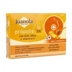 Juanola Própolis, Miel, Altea y Vitamina C, Sabor Naranja, 24 Pastillas.