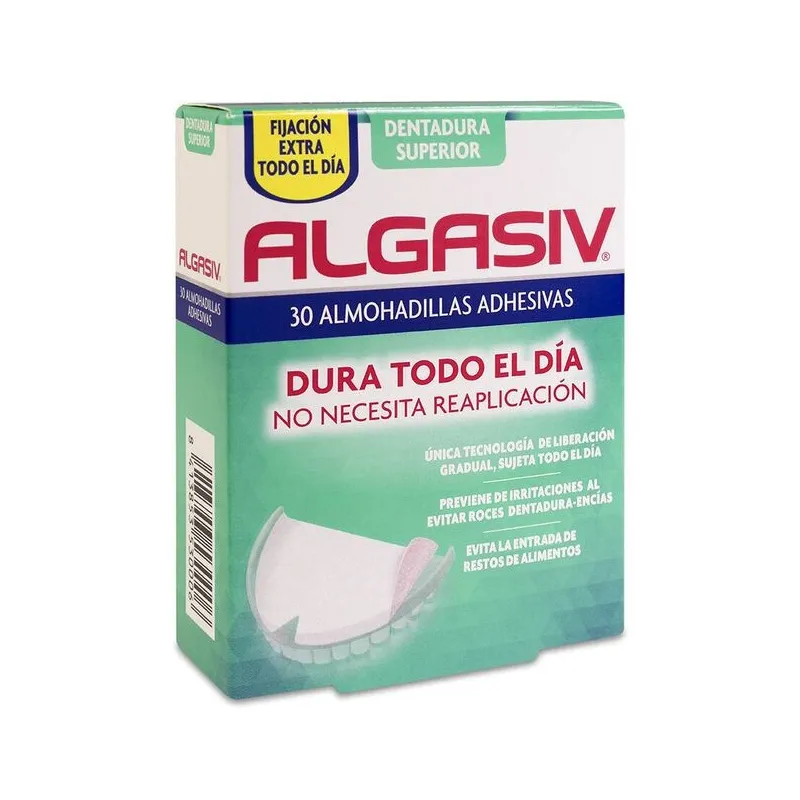 Algasiv Almohadillas adhesivas prótesis superior, 30uds. Algasiv Almohadillas adhesivas prótesis superior, 30uds.