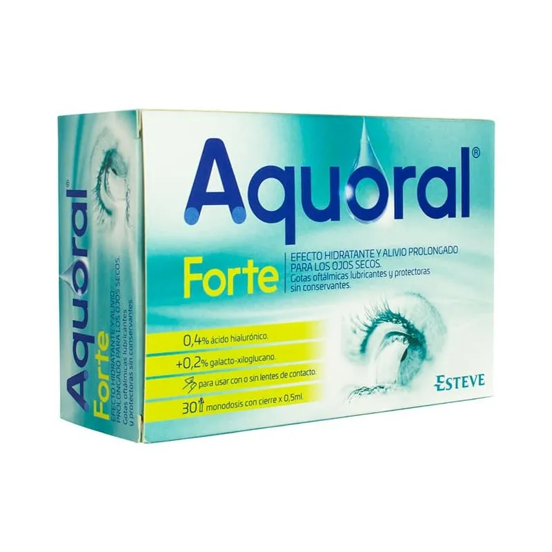 Aquoral Forta Gotas Oftalmicas Lubricantes, 30 Monodosis.