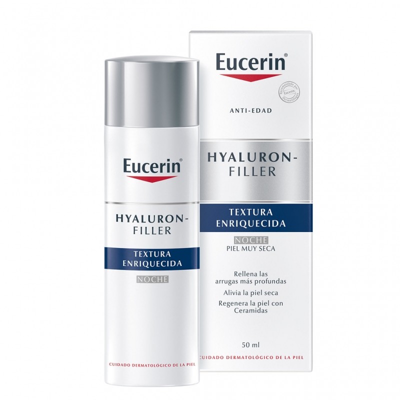 Eucerin Hyaluron-Filler Enriquecida Noche, 50ml.