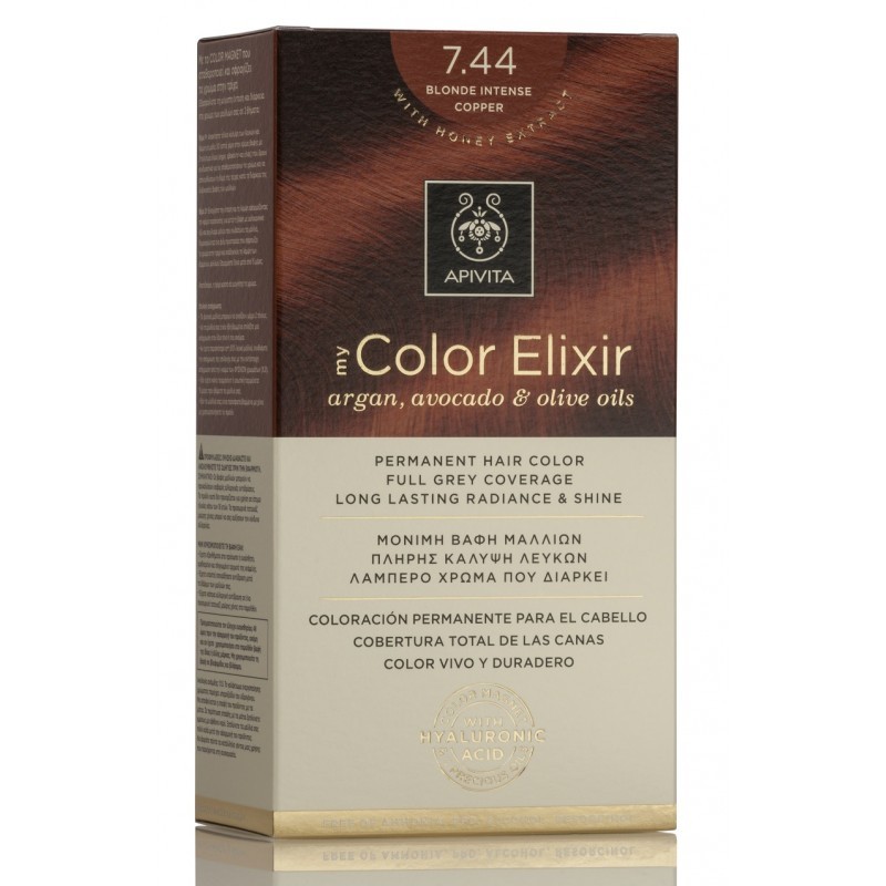 Apivita Color Elixir Tinte 7.44 Rubio Cobrizo Intenso