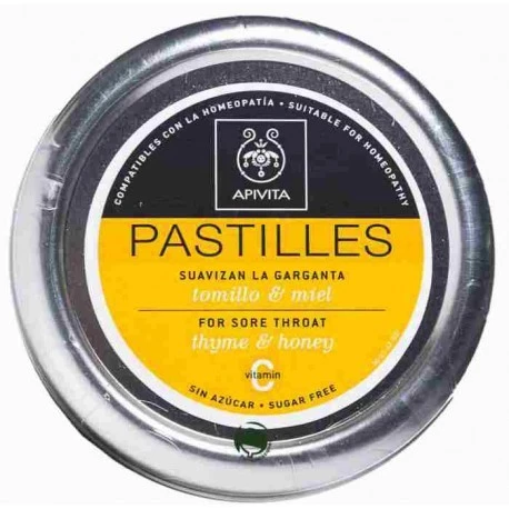 Apivita Pastillas Tomillo y Miel, 45g.