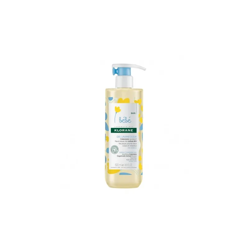 Klorane Bebe Gel Suave Caléndula, 500ml.