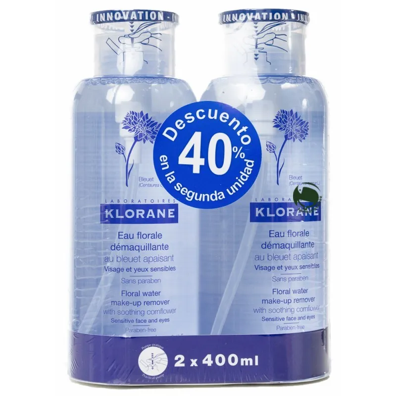 KLORANE AGUA DESMAQUILLANTE ACIANO DUO 400 MLX 2 U KLORANE AGUA DESMAQUILLANTE ACIANO DUO 400 MLX 2 U