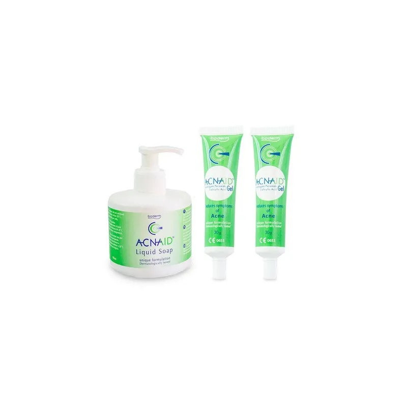 Boderm Acnaid Pack oferta 2 geles + 1 jabón limpiador,2x30g +250ml.
