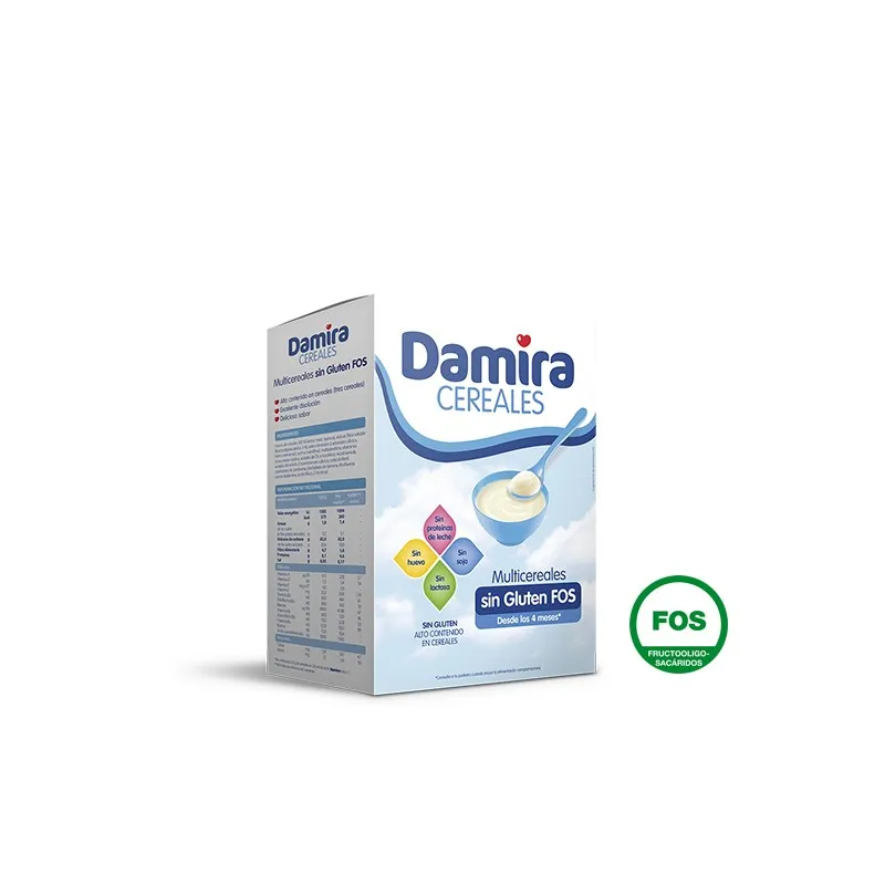 Damira Papilla Cereales Sin Gluten, 600g.