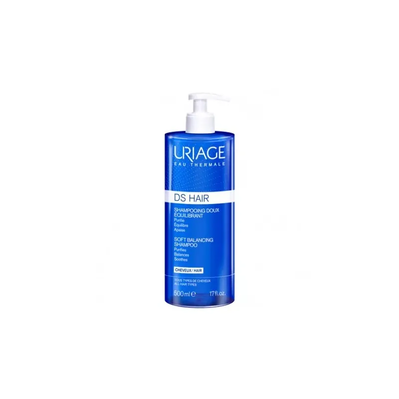 Uriage DS Hair Champú Suave Regulador, 500ml.