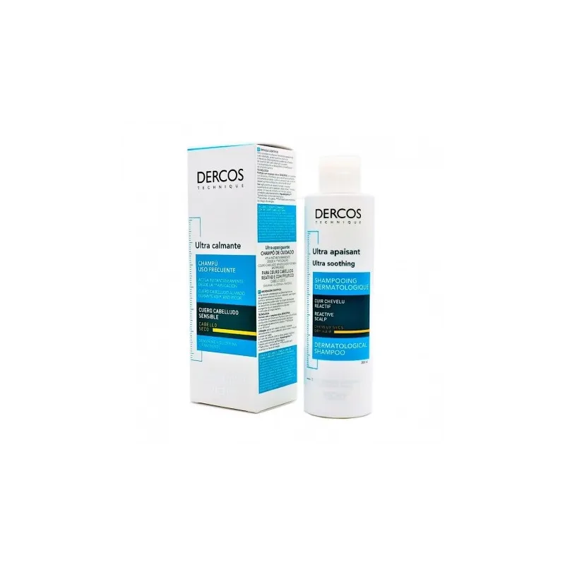 Vichy Dercos Champú Ultra Calmante Seco Sensible, 200ml.