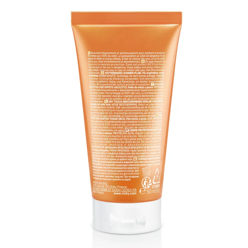 Vichy Ideal Soleil Emulsión matificante SPF 50, 50ml.