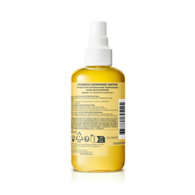 Vichy Capital Soleil Agua de Protección Solar Hidratante SPF50, 200ml.