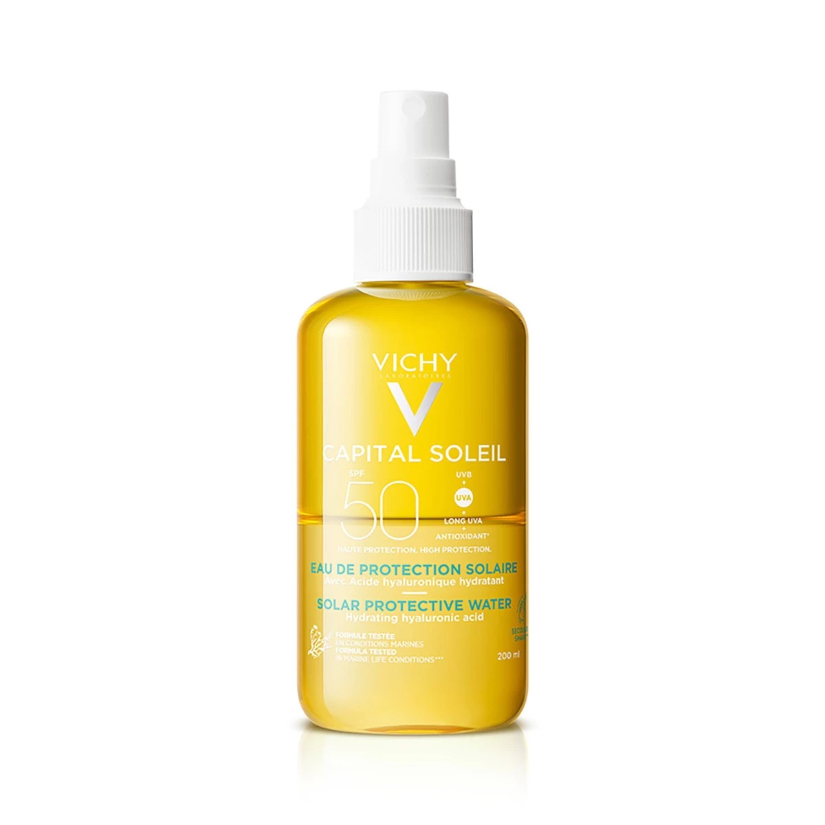 Vichy Capital Soleil Agua de Protección Solar Hidratante SPF50, 200ml.