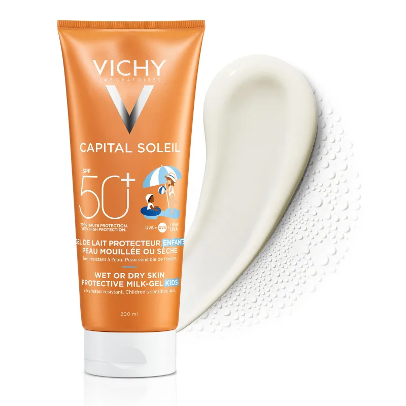 Vichy Sun Gel Wet Skin SPF50+ NIños, 200ml. Vichy Sun Gel Wet Skin SPF50+ NIños, 200ml.