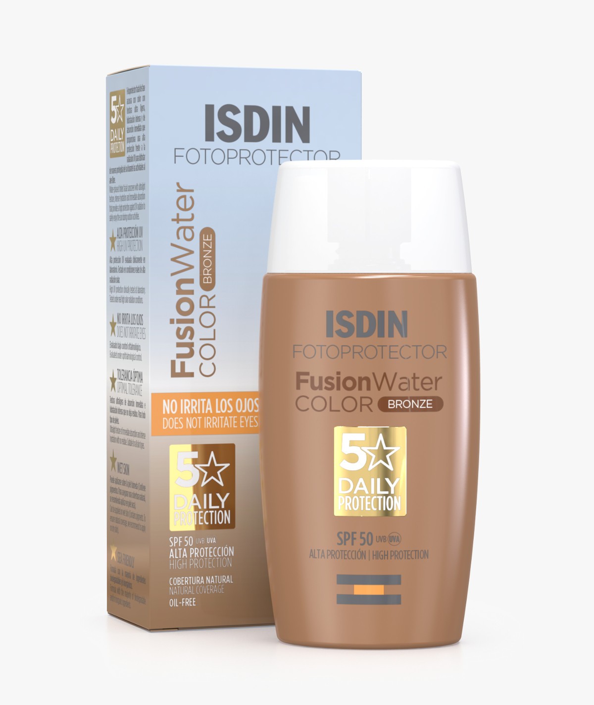 Isdin fotoprotector fusion water SPF 50 color bronze, 50 ml