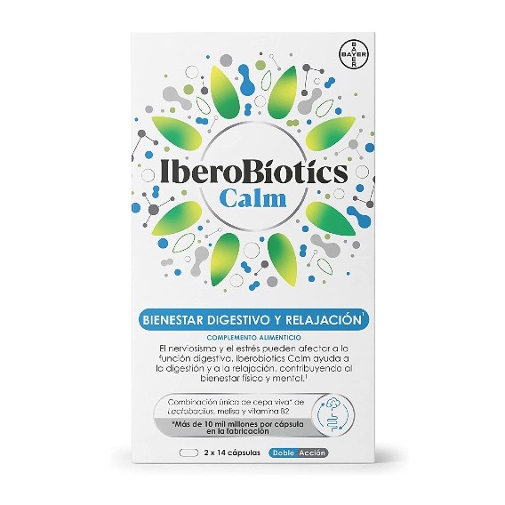 Iberobiotics calm bienestar digestivo y relajación, 28 cápsulas