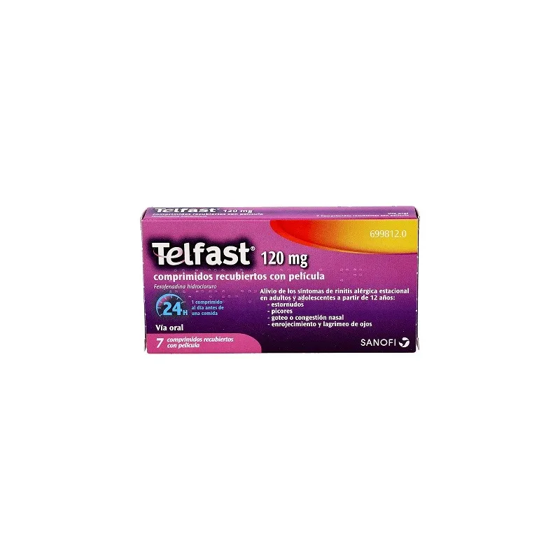 TELFAST 120 mg 7 COMPRIMIDOS RECUBIERTOS