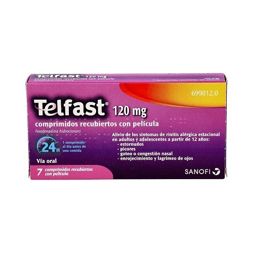 TELFAST 120 mg 7 COMPRIMIDOS RECUBIERTOS