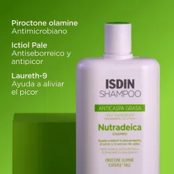 Isdin Shampoo anticaspa grasa nutradeica champú ingrdientes Isdin Shampoo anticaspa grasa nutradeica champú ingrdientes