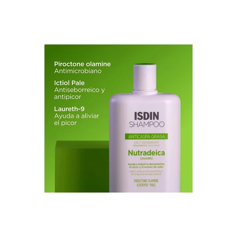 Isdin Shampoo anticaspa grasa nutradeica champú ingrdientes Isdin Shampoo anticaspa grasa nutradeica champú ingrdientes