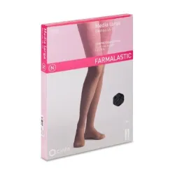 Farmalastic media larga de compresión normal blonda A-F negra, talla reina plus