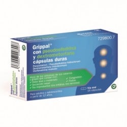 Grippal con pseudoefredrina y dextrometorfano, 16 cápsulas duras
