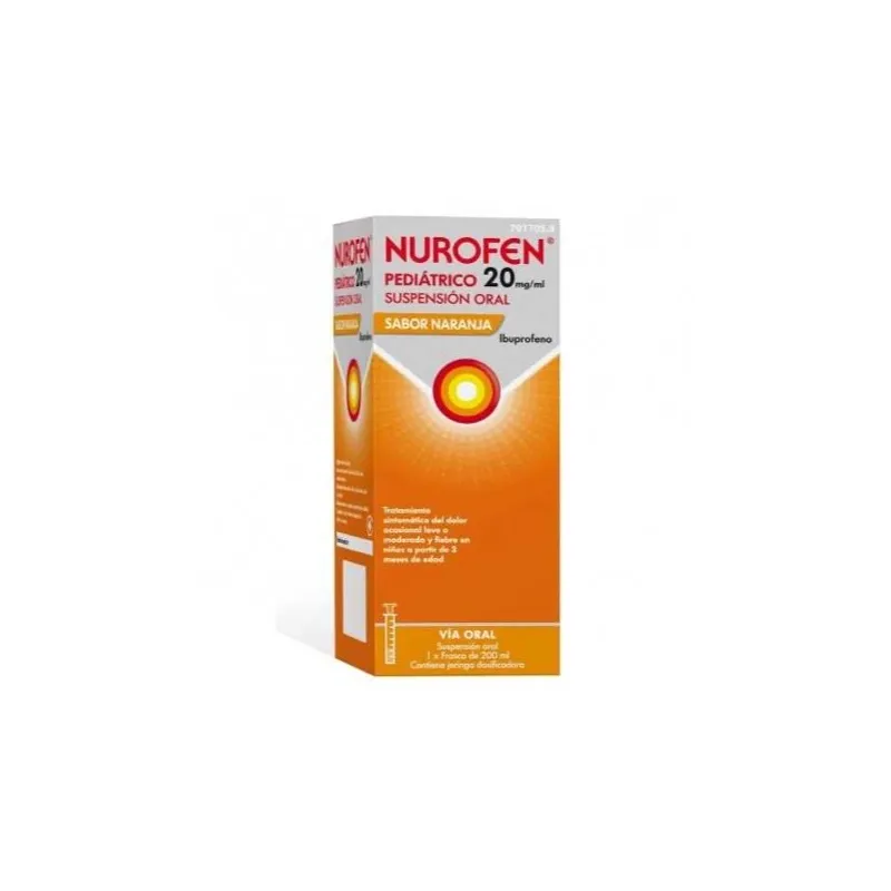 Nurofen pediátrico 20mg/ml suspensión oral sabor naranja, 200 ml