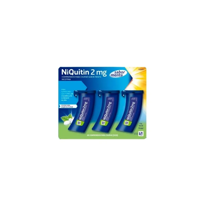 Niquitin 2 mg, 60 comprimidos para chupar sabor menta Niquitin 2 mg, 60 comprimidos para chupar sabor menta