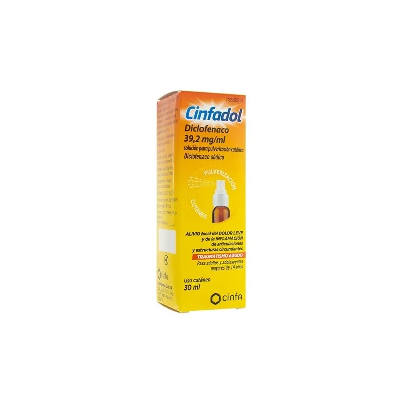 Cinfadol diclofenaco 39,2 mg/ml solución para pulverización cutánea