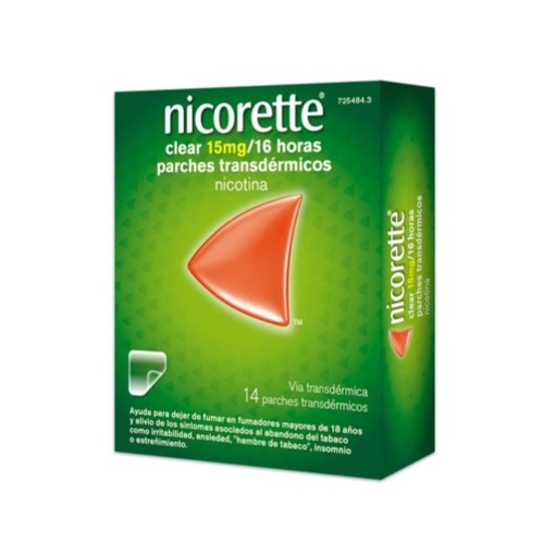 Nicorette clear 10 mg/16 horas parches transdérmicos