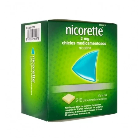 Nicorette 2 mg, 210 chicles medicamentosos